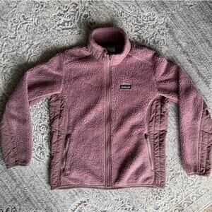 Patagonia Retro-X Jacket FUll Zip Mauve Dusty Rose Zipper Pockets Lrg